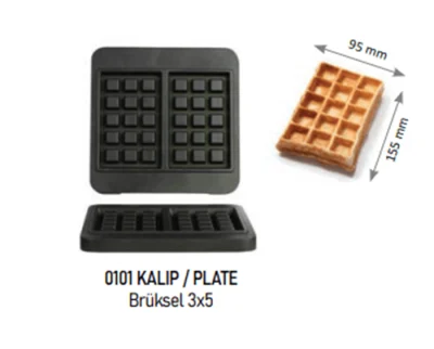 Omake Waffle WFL21.KLP.0101 Kalıp - Brüksel 3x5