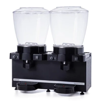 Samixir 22 + 22 L Panoramik Twin Karıştırıcılı Soğuk İçecek Dispenseri Analog Siyah