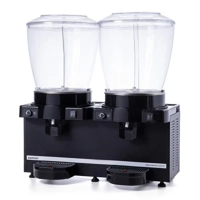Samixir 22 + 22 L Panoramik Twin Fıskiyeli Soğuk İçecek Dispenseri Analog Siyah