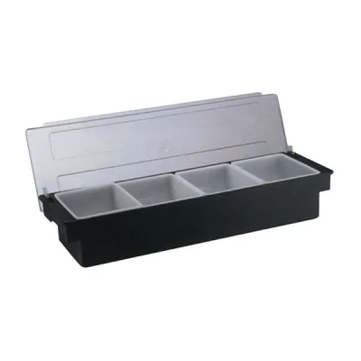 Biradlı Brd-H10312 4 Lü Polikarbon Kapaklı Bar Konteyner 50x16x9 Cm