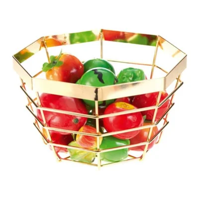 Biradlı Brd-Hw168-Altın Tel Meyvelik Altın Ø23x14 Cm