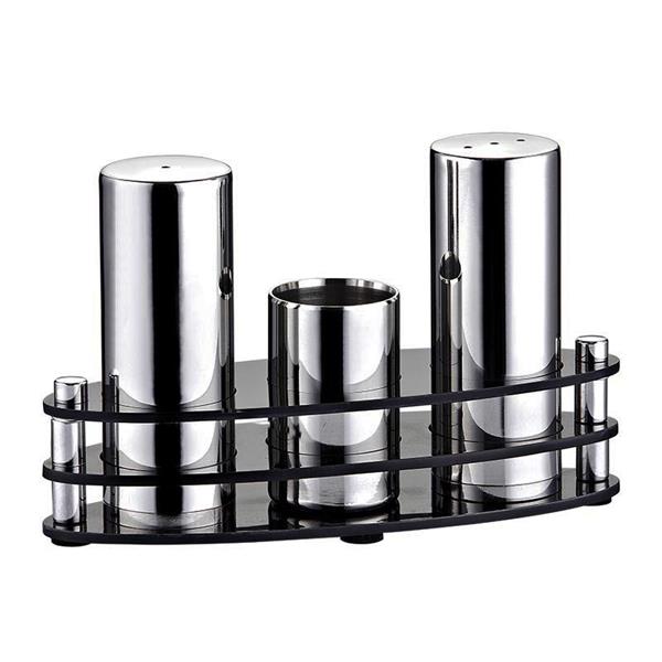 Biradlı Grv-05 3 Lü Elips Pleksi Standlı Tuzluk Takımı Mat