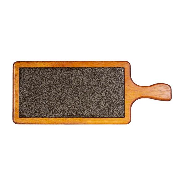 Biradlı Grv-1847 Kulplu Steak Tahta Bazaltlı 45x18x2,4 Cm