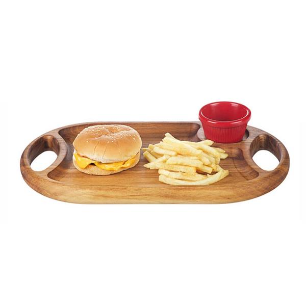 Biradlı Grv-1883 Ceviz Hamburger Sunum Sosluklu 35x20 Cm