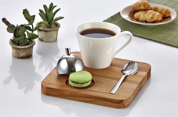Biradlı Grv-303 Ahşap Standlı Kare Nescafe Seti 17,5X17,5X2 Cm
