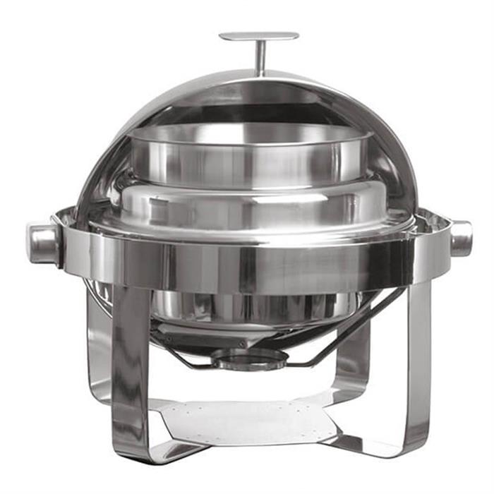 CHAFING DISH KÜRESEL KAP. ÇORBALIK DÜZ AYAK KIZAKLI, E.ISITICI YOK
