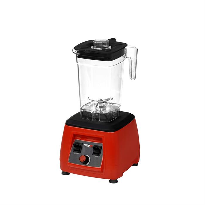 Omake 2 L Kapak Sensörsüz Şeffaf Hazneli Manuel Bar Blender 2200W Kırmızı