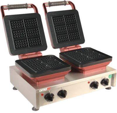 Omake Brüksel 3x5 Mini Model Zamanlayıcılı Manuel Çiftli Waffle Makinesi
