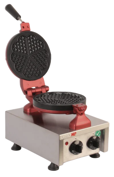 Omake Zamanlayıcılı Kalp Model Tekli Yuvarlak Waffle Makinesi
