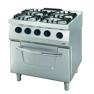 Öztiryakiler 700 Seri Kuzine Fırınlı Gazlı 4 Açık Ateş 80*70*85 (L) - 4X6Kw+6Kw Elektrikli Fırın