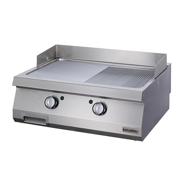 Öztiryakiler 700 Seri Set Üstü Grill Plate Y.Oluklu Elektrikli 80*70*30-Sert Krom Kaplı