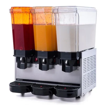 Samixir 20 + 20 + 20 L Klasik Triple Fıskiyeli + Fıskiyeli + Karıştırıcılı Soğuk İçecek Dispenseri Inox