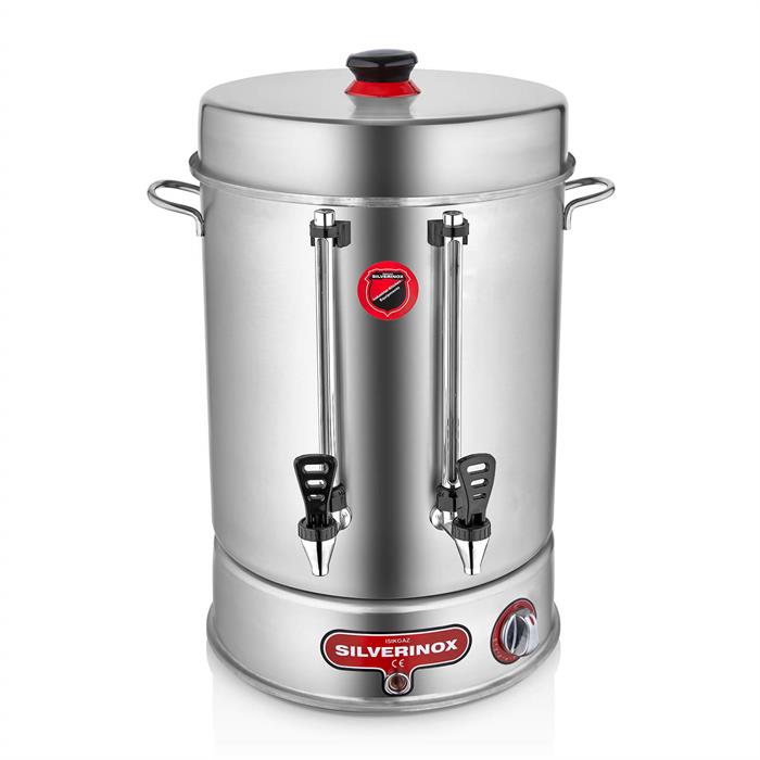 SilverInox 1906 120 Bardak Basmalı Metal Musluklu Çay Makinesi 12 lt