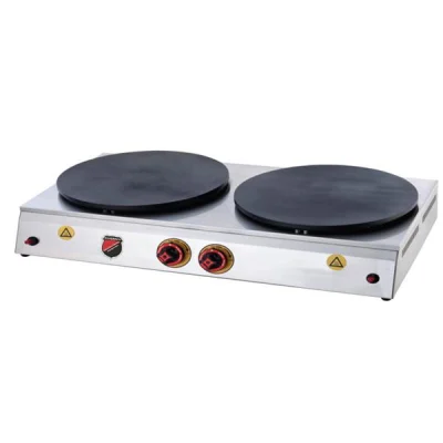 SilverInox 2178-G 2 Pleyt inox Gazlı Krep Makinesi 40+40 cm