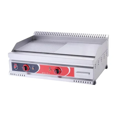 SilverInox PGE-60-Y Elektrikli Pleyt Izgara Yarı Oluklu 60x60 cm