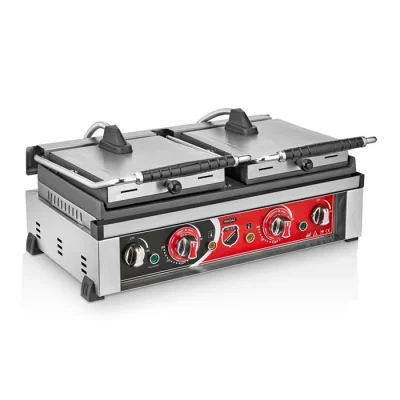 SilverInox SS-20DH Elektrikli Çift Kapaklı Hamburger Makinesi 20 Dilim Style