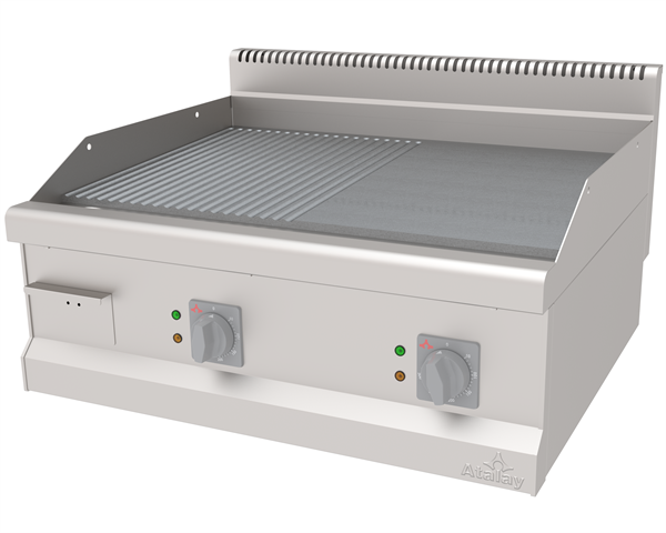Atalay AEI-870-ND Elektrikli Pleyt Izgara Yarı Oluklu Yarı Düz Yüzey 80x70x30