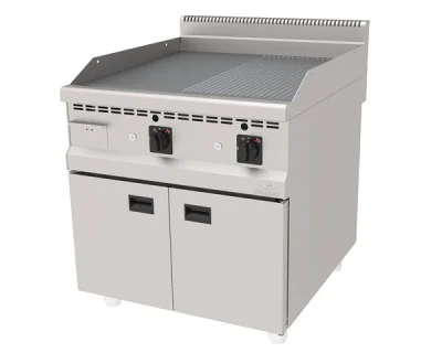 Atalay AGI-890-ND Gazlı Pleyt Izgara Yarı Oluklu Yarı Düz Yüzey Ce Belgeli Alt Dolaplı 80x90x85